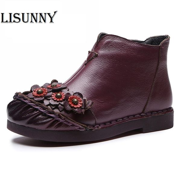 

2020 handmade женин боилон из нађѬалной кожи винаж зима flat  женкий boots коѬова  Black