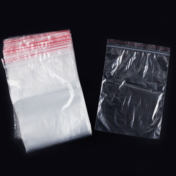 

100pcs resealable zip lock bags self seal clear plastic poly ziplock bag with the single track zip closure strip