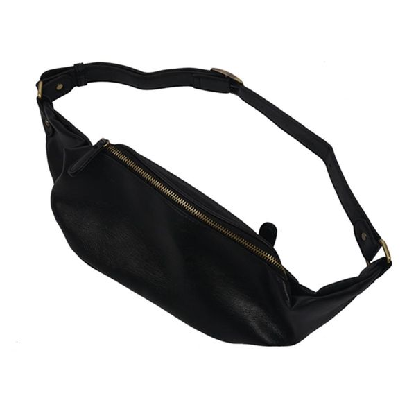 

abdb-etonweag men waist bag casual pu leather chain shoulder bags zipper chest waist bags travel chest bag fanny pack