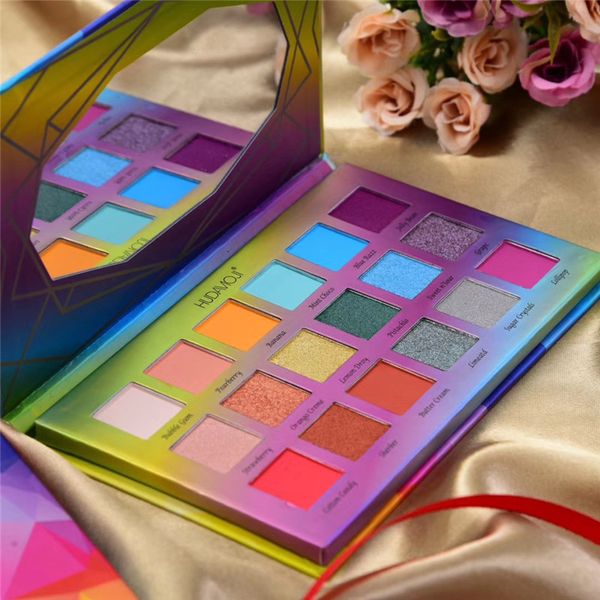 

hudamoji 18 colors eyeshadow palette shimmer matte rainbow eye shadow make up palette natural eye cosmetics