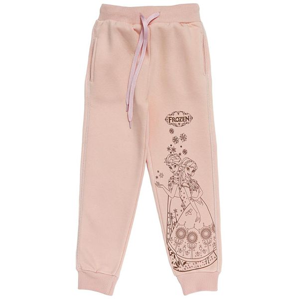 

princess printed wintery girl kids tracksuit, long sleeve children tracksuits, salmon color, ages 3 to 9 years