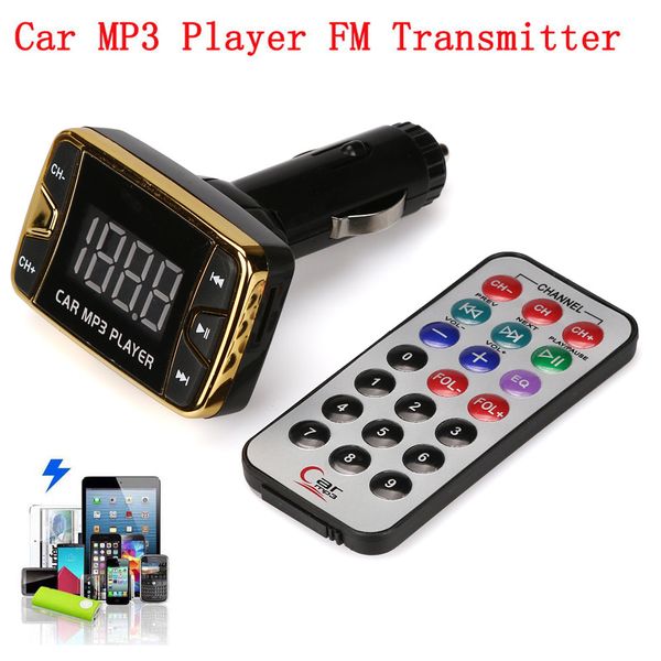 

car mp3 player fm transmitter wireless fm modulator car kit usb sd tf mmc lcd remote controller usb charger styling