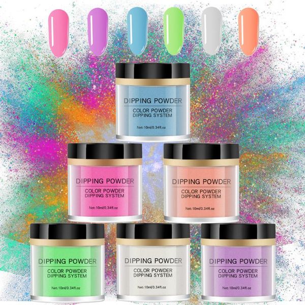 

6pc nail glitter set dipping powder mixed nails accessories set holographic bright diy nail art decorations glitter nails, Silver;gold