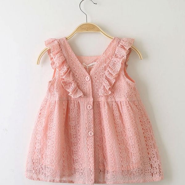 

baby girl clothes lace girls princess dresses ruffle infant party dress buttoned child outfits infant kids clothing 3 colors dhw3304, Red;yellow