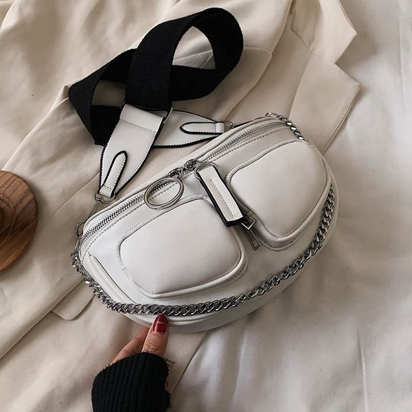 

wide shoulder belt crossbody bags for women 2020 chain designer shoulder messenger handbags solid color designer hand bag