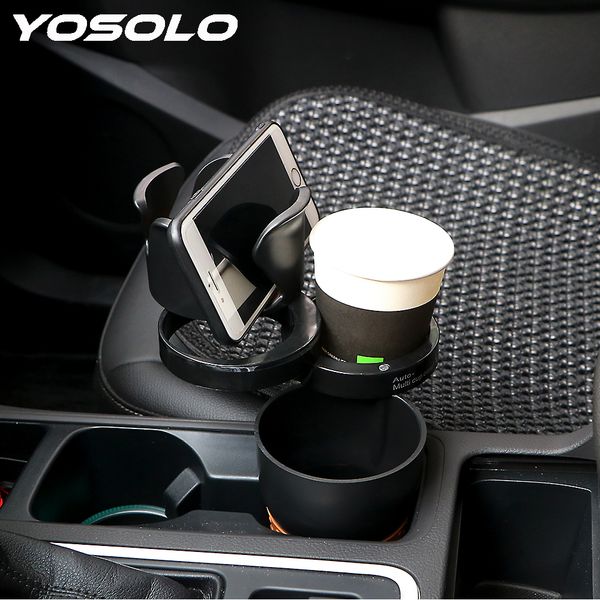 

yosolo multi-use car organizer phone holder auto sunglasses drink storage cup universal car-styling for coins keys phone stand
