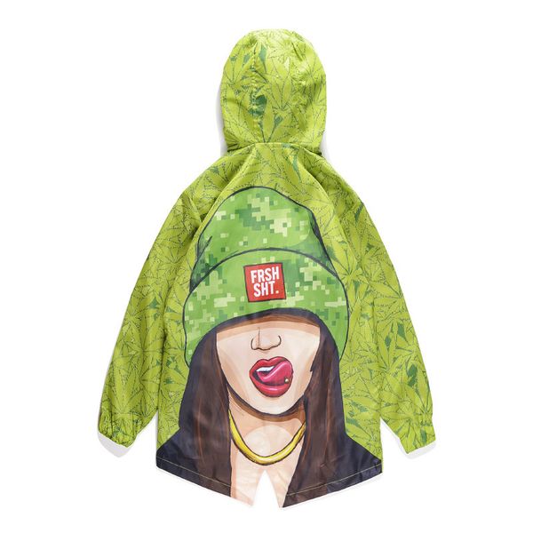 

мужская дизайнерская куртка 3d ветровка с капюшоном двойная молния хип-хоп тренд свободный солнцезащитный крем утолщение открытый набор пара, White;black