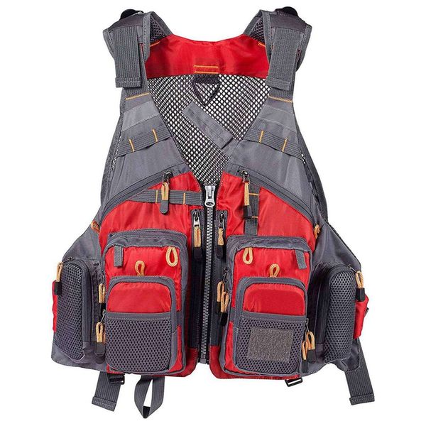 

рыбалка mesh vest спасательный жилет жилет регулируемый ремешок для мужчин и женщин для bass fishing и на открытом воздухе, красный, Camo;black