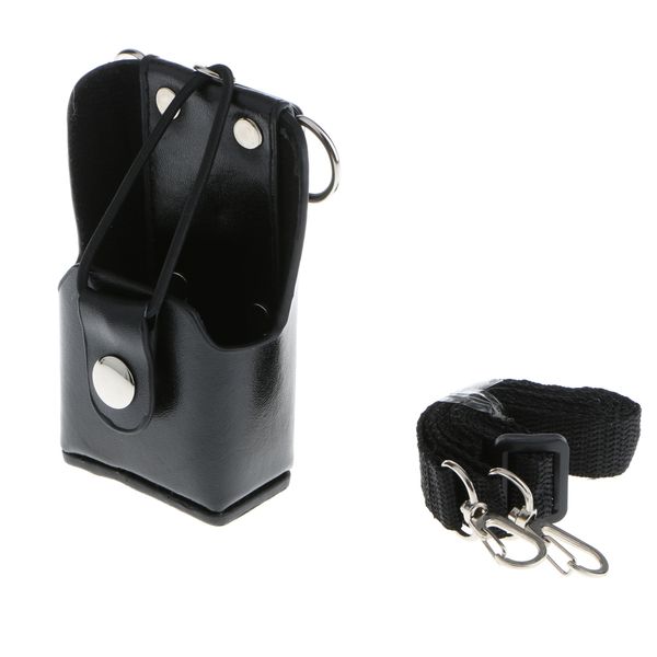 

hard pu leather case carrying holder holster for motorola gp328plus gp344
