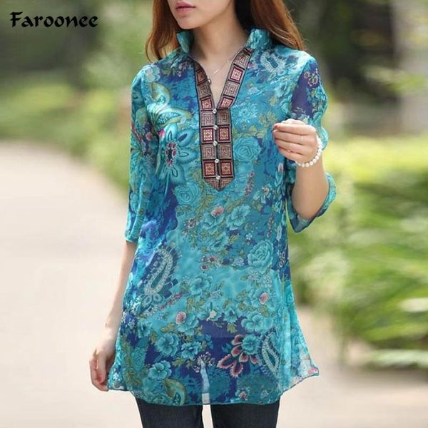 

faroonee summer women shirt floral chiffon half sleeve plus size 5xl floral casual print beach blouse large size 5xl q4122, White