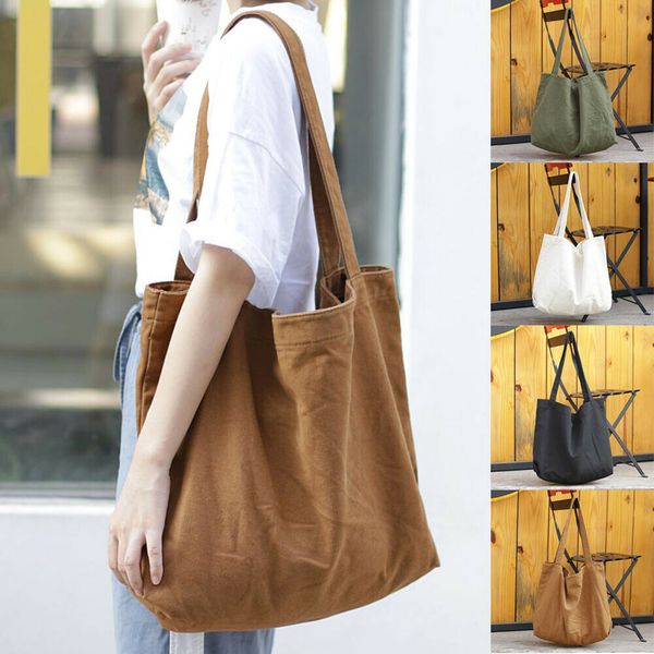 

2019 women bag female canvas cloth shoulder bag environmental storage handbag reusable foldable eco grocery totes