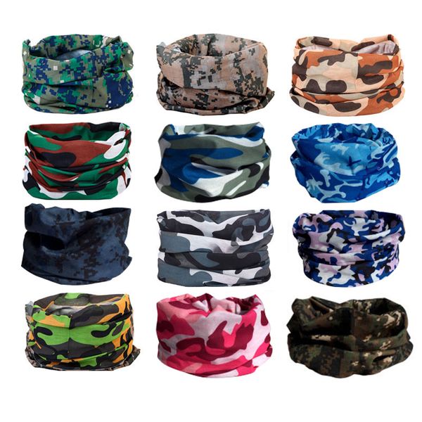 

bandana camo headwear bandanas sport men women camouflage head scarf cycling shemagh face mask balaclava tactical neck warmer, Black