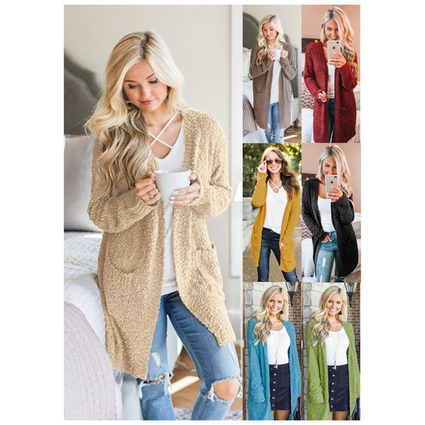 

womens designer sweaters coat women 2020 new long cardigan sweaters womens casual long sleeve outerwear 7 colors size s-xl, White;black