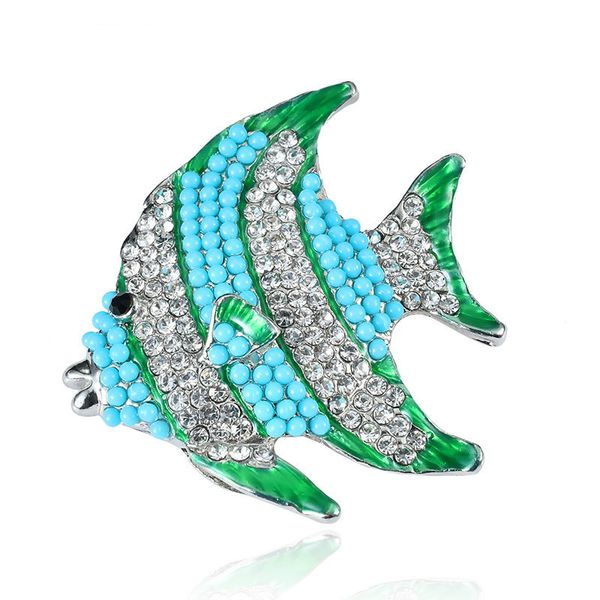 

boutique cute fish brooch with diamonds animal pearl drop oil brooch popular jewelry, Gray