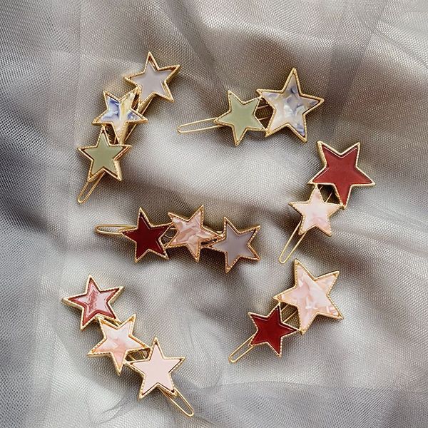 

japan korea colorful acetic acid hairpin hit color hollow star shape hair clips accessories hairstyle design styling barrette