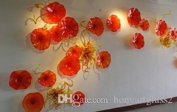 

l lobby decorative blown plates lamp art design style glass wall for home decor