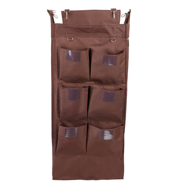 

6 pocket commercial l cleaning housekeeping trolley tool trash can caddy