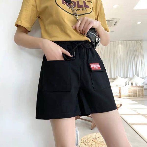 

casual women a-line short pants new 2018 high waistband summer black shorts pants stylish ladies loose short trousers girl, White;black