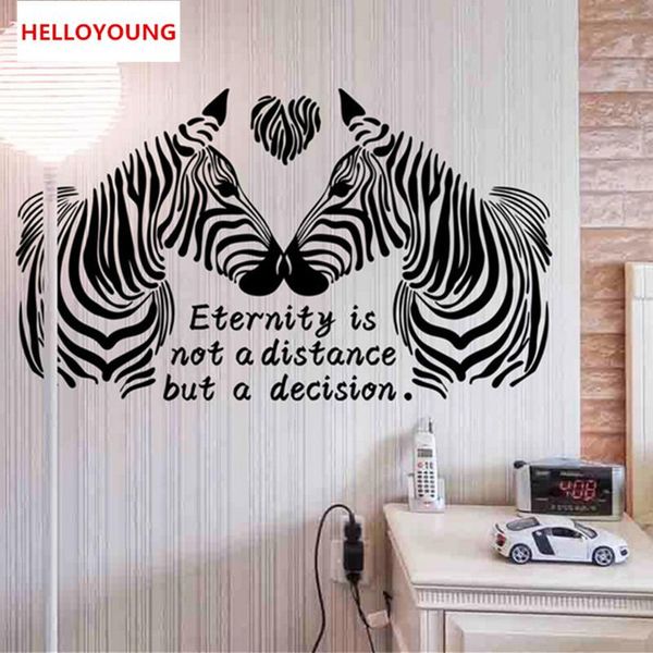Adesivo da parete fai-da-te Cartoon Love Zebra Wallpapers All-match Style Art Mural Adesivi murali camera da letto impermeabili Decorazioni per la casa
