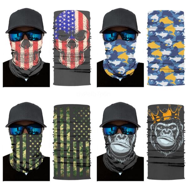 

3d jokers headwear clown face mask magic skull scarf neck buff bandana ski balaclava headband for cycling motorcycling running #570#884, Blue;black