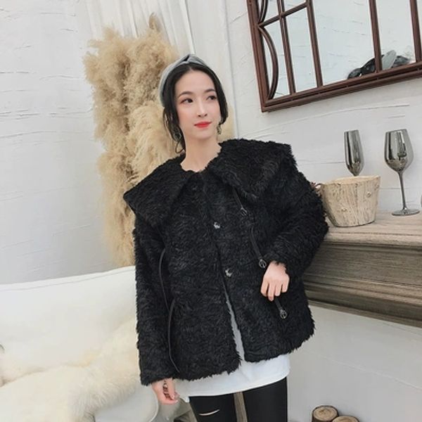 

2018 new style high-end fashion women faux fur coat c37, Black