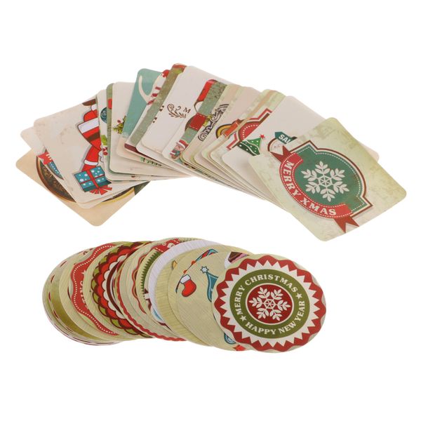 

46pcs peel and stick christmas stickers decals sealing sticker card making self adhesive stickers 38mm