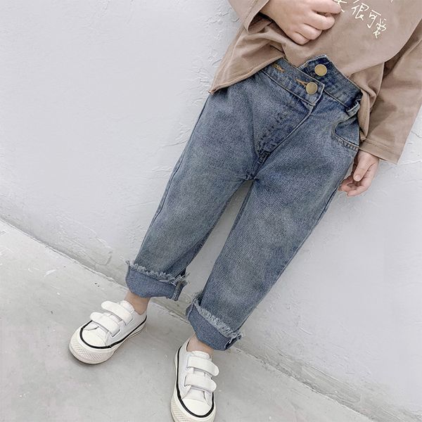 

spring fashion boys casual jeans 2-6 years kids children all-match loose denim pants baby girl turnip pants, Blue