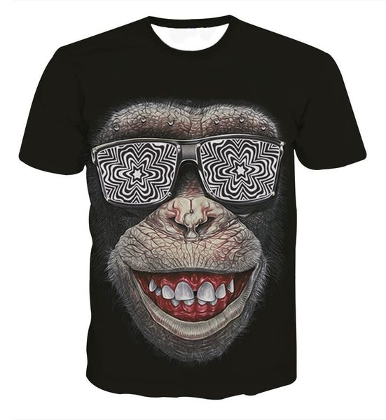 

мужская дизайнерская футболка 3 dstereo с коротким рукавом смешной орангутанг свободные жирные эластичные фитнес-одежда, White;black