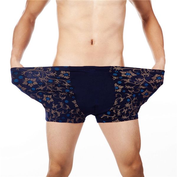 

4pcs/lot men underwear boxer shorts trunks slacks men cueca boxer shorts underwear printed home underpants plus size, Black;white