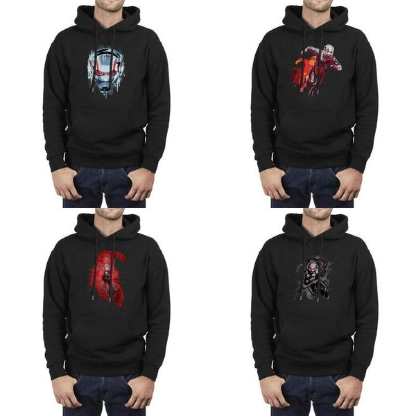 

мода мужчины ant man marvel comics чернила черный крупногабаритные толстовки, толстовки печать новый хип-хоп толстовки запуск atomic человек, Black