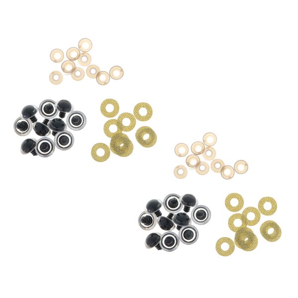 

20pcs plastic safety toy eyes + glitter nonwovens + washer 18mm golden