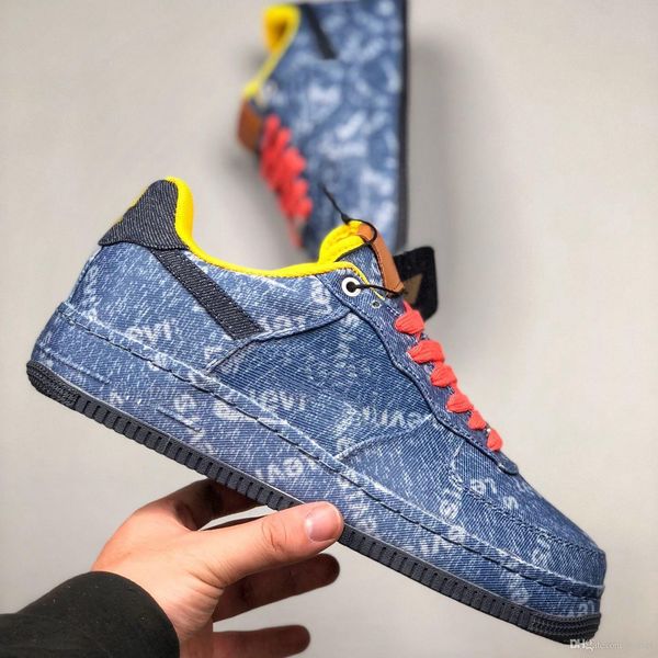 

2020 new low levi exclusive denim dunk one utility mens running shoes forced 1 sneakers trainers canvas women sports skateboard shoes