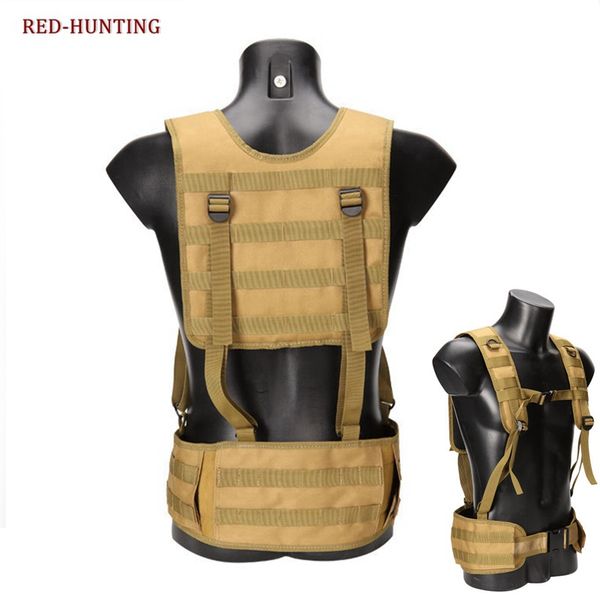 

hunting vest waist protective belt paintball adjustable molle vest for, Camo;black