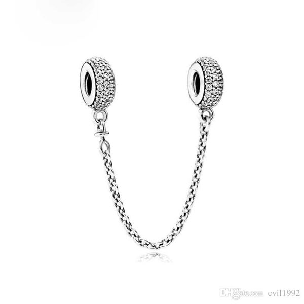 

20pcs silver plated charm crystal shambala safety chain european floating charms beads fits pandora snake chain bracelet diy jewelry, Black