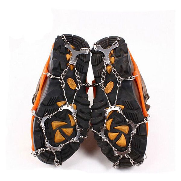 

1 pair outdoor ice gripper outdoor crampons antiskid shoe covers climbing claw snow hiking ski shoes nail chain 12 toothed ski