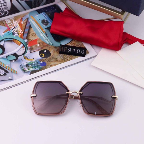 

excellent quality fashion designer sunglasses semi rimless sun glasses for mens womens glass lenses with cases and box 9100, White;black