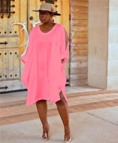 

открытая манжета круглый вырез половина рукава плюс размер женская одежда женские летние дизайнерские однотонные платья, Black;gray