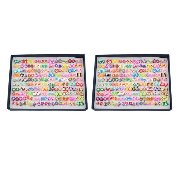 

200 pairs earrings ear stud elegant and charming fruit pattern perfect for any occasion, Golden