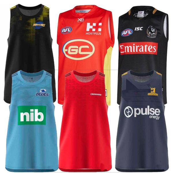 

hurricane crusades highland chief blues super rugby league jerseys 2020 sleeveless training wear mens shirt vest suit size: s-3xl, Black;gray