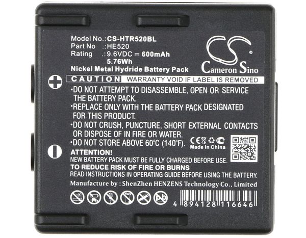 

cameron sino 600mah battery he520 for hetronic 68300510,68300520,68300525, ergo, fbh300,nova,nova ergo, for abitron kh68300520.a