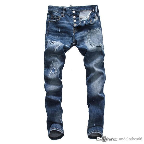 

mens designer jeans fashion men's jean blue skinny fit spliced ripped jeans high destroyed biker denim jeans pour hommes