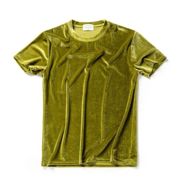 Camiseta de terciopelo de 10 colores para hombre, traje de escenario para discoteca, ropa de calle informal para hombre, camisetas de terciopelo, ropa de hip hop