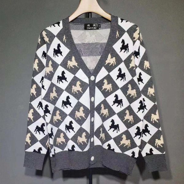 

new brand wool sweater mens designer sweater autumn winter fashion knitted pullover women print animals high quality, White;black
