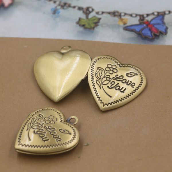 

18*22mm 10pcs heart p frame locket box,brass bronze tone pendant european style craft,jewelry finding pendant, Silver