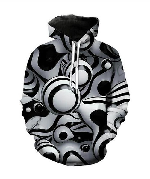 

new fashion women / men psychedelic casual 3d printed crewneck sweatshirts hoodies sportwear coat ff0280, Black