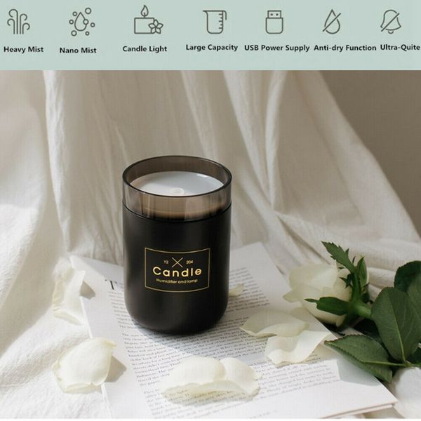 

usb ultrasonic humidifier air purifier essential oil aroma diffuser candle light