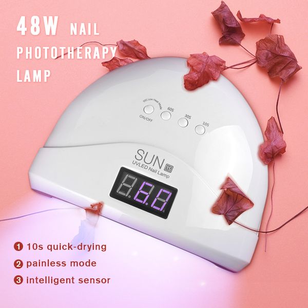 

sun1s 48w uv led lamp nail dryer curing all gel polish auto sensing lcd display
