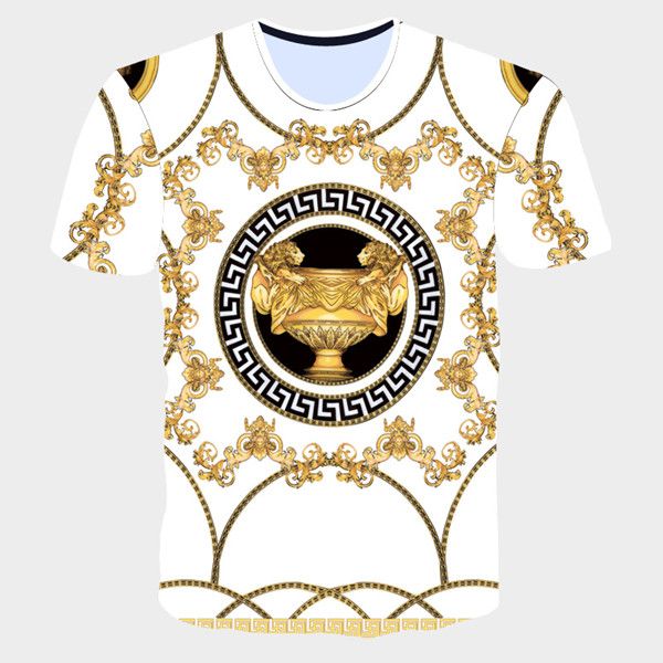 

2020 summer new fashionable printed gold carved short-sleeved t-shirt for european and american men and women men s designer t shirts mens 2, White;black