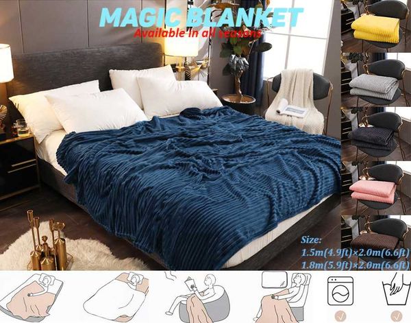 

2019 new single layer magic velvet blanket solid color blanket four seasons faray velvet coral sheet fur