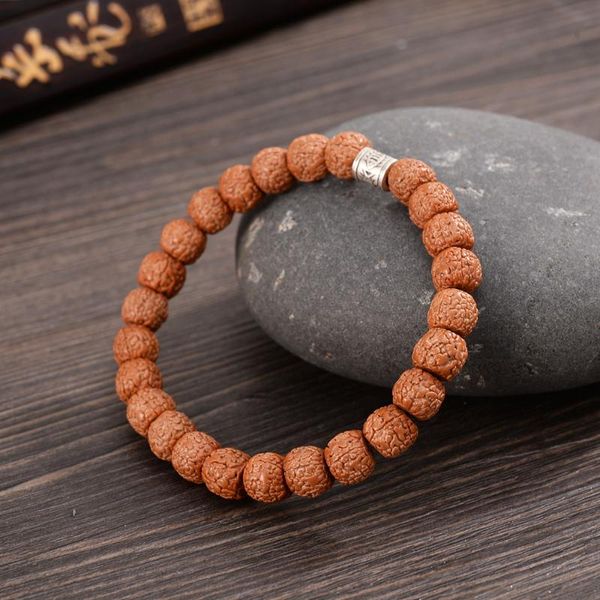 

natural rudraksha tibetan buddhist prayer om healing mala beads fish bracelets yoga jewelry, Black